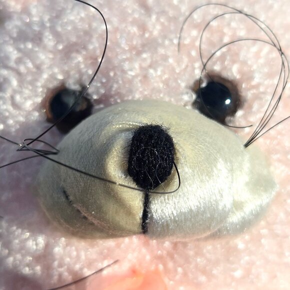 Sold -Plush Soft Pink Dusty Rose Mouse by Proud Toy Sweet Xtra Soft Shaggy Curly - Picture 4 of 12